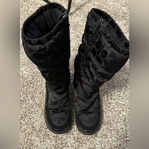 Coach Snow Boots Womens Black Signature Sz 7.5
